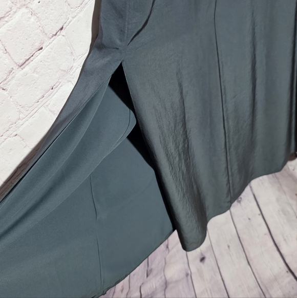 Wilfred Aritzia Green Blue Sheen Maxi Dress Small - Picture 6 of 8